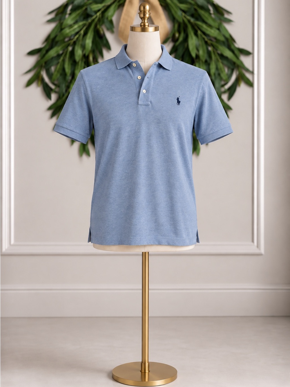 Polo Ralph Lauren Blue Knit Polo Shirt Classic Fit Size Large Preppy Golf